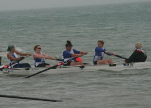 Claire Beaumont, Amy Lewington, Antonia Reed, Mary Newcombe, Jo Johnston cox 2nd in Ladies Novice Four